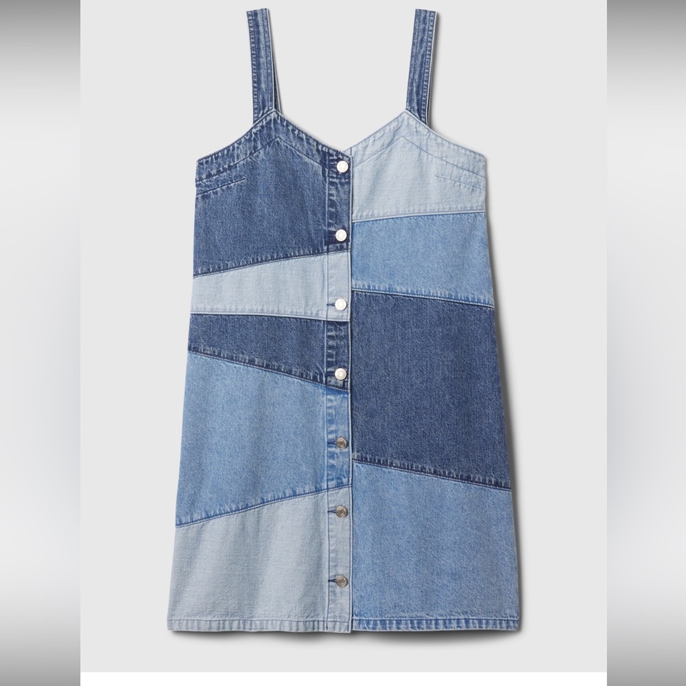 Gap Blue Patchwork Mini Dress - image 2